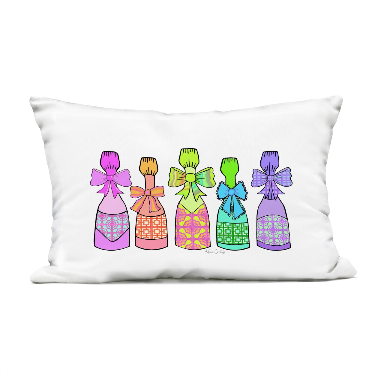 Stupell Industries Patterned Drink Bottles Outdoor Printed Pillow design by Katie Conley, 14 x 7 x 20